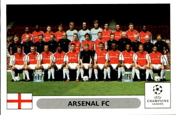 Team Photo Arsenal samolepky Panini UEFA Champions League 2000/01 #96