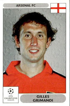 Gilles Grimandi Arsenal samolepky Panini UEFA Champions League 2000/01 #104