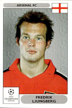 Fredrik Ljungberg Arsenal samolepky Panini UEFA Champions League 2000/01 #105