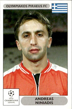 Andreas Niniadis Olympiacos FC samolepky Panini UEFA Champions League 2000/01 #126