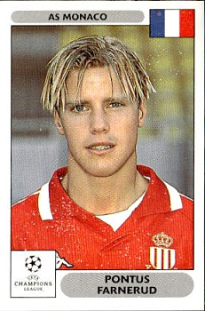 Pontus Farnerud AS Monaco samolepky Panini UEFA Champions League 2000/01 #165
