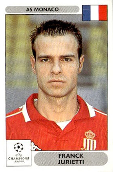 Franck Jurietti AS Monaco samolepky Panini UEFA Champions League 2000/01 #166