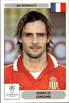 Marco Simone AS Monaco samolepky Panini UEFA Champions League 2000/01 #170