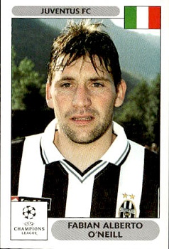 Fabian Alberto O'Neill Juventus FC samolepky Panini UEFA Champions League 2000/01 #185