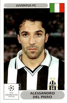 Alessandro Del Piero Juventus FC samolepky Panini UEFA Champions League 2000/01 #188