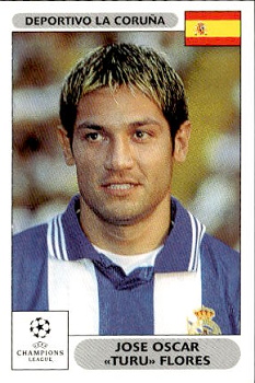 Jose Oscar "Turu" Flores Deportivo La Coruna samolepky Panini UEFA Champions League 2000/01 #207