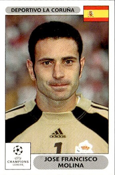Jose Francisco Molina Deportivo La Coruna samolepky Panini UEFA Champions League 2000/01 #209