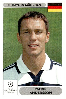 Patrik Andersson Bayern Munchen samolepky Panini UEFA Champions League 2000/01 #212