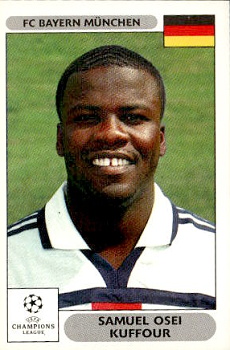Samuel Osei Kuffour Bayern Munchen samolepky Panini UEFA Champions League 2000/01 #214