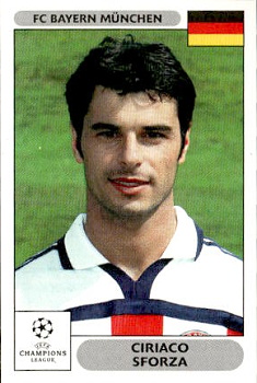 Ciriaco Sforza Bayern Munchen samolepky Panini UEFA Champions League 2000/01 #217