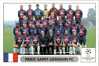 Team Photo Paris Saint-Germain samolepky Panini UEFA Champions League 2000/01 #229