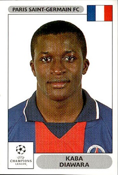 Kaba Diawara Paris Saint-Germain samolepky Panini UEFA Champions League 2000/01 #247