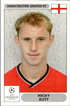 Nicky Butt Manchester United samolepky Panini UEFA Champions League 2000/01 #259