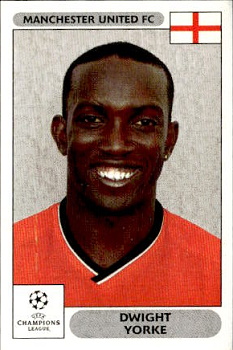 Dwight Yorke Manchester United samolepky Panini UEFA Champions League 2000/01 #263