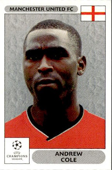 Andrew Cole Manchester United samolepky Panini UEFA Champions League 2000/01 #264