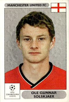 Ole Gunnar Solskjaer Manchester United samolepky Panini UEFA Champions League 2000/01 #266