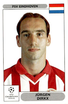 Jurgen Dirkx PSV Eindhoven samolepky Panini UEFA Champions League 2000/01 #270