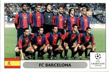 Team Photo FC Barcelona samolepky Panini UEFA Champions League 2000/01 #286