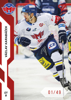 Vaclav Karabacek Ceske Budejovice Tipsport ELH 2022/23 SportZoo 1. serie Red /49 #48