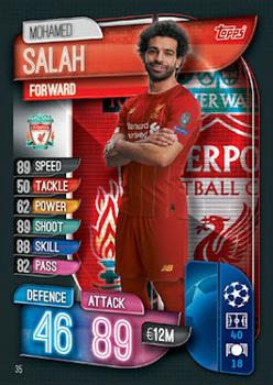 Mohamed Salah Liverpool 2019/20 Topps Match Attax CL UK version #35