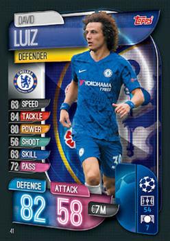 David Luiz Chelsea 2019/20 Topps Match Attax CL UK version #41