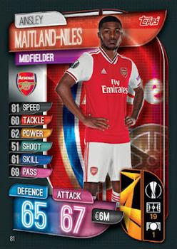 Ainsley Maitland-Niles Arsenal 2019/20 Topps Match Attax CL UK version #81