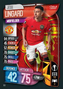 Jesse Lingard Manchester United 2019/20 Topps Match Attax CL UK version #103