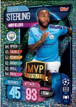 Raheem Sterling Manchester City 2019/20 Topps Match Attax CL UK version Club MVPS #273