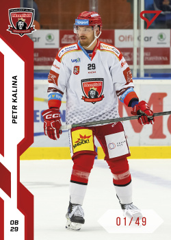 Petr Kalina Hradec Kralove Tipsport ELH 2022/23 SportZoo 1. serie Red /49 #78