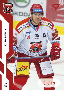 Filip Pavlik Hradec Kralove Tipsport ELH 2022/23 SportZoo 1. serie Red /49 #80