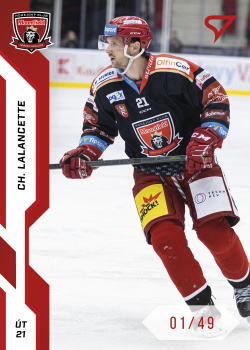 Christophe Lalancette Hradec Kralove Tipsport ELH 2022/23 SportZoo 1. serie Red /49 #85