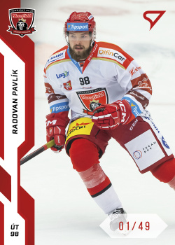 Radovan Pavlik Hradec Kralove Tipsport ELH 2022/23 SportZoo 1. serie Red /49 #87