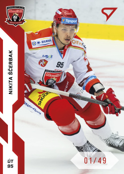 Nikita Scerbak Hradec Kralove Tipsport ELH 2022/23 SportZoo 1. serie Red /49 #90