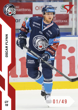 Oscar Flynn Liberec Tipsport ELH 2022/23 SportZoo 1. serie Red /49 #121