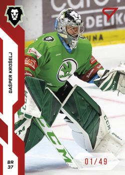 Gasper Kroselj Mlada Boleslav Tipsport ELH 2022/23 SportZoo 1. serie Red /49 #55