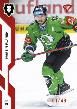 Martin Planek Mlada Boleslav Tipsport ELH 2022/23 SportZoo 1. serie Red /49 #60