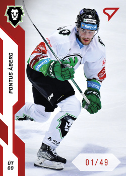 Pontus Aberg Mlada Boleslav Tipsport ELH 2022/23 SportZoo 1. serie Red /49 #64