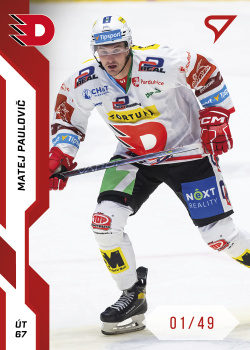 Matej Paulovic Pardubice Tipsport ELH 2022/23 SportZoo 1. serie Red /49 #102