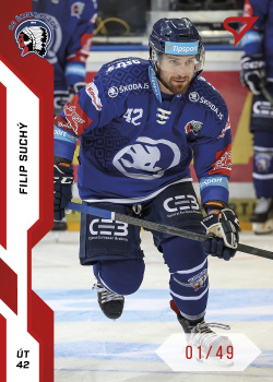 Filip Suchy Plzen Tipsport ELH 2022/23 SportZoo 1. serie Red /49 #162