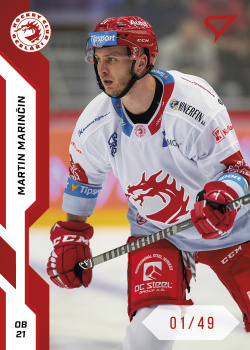 Martin Marincin Trinec Tipsport ELH 2022/23 SportZoo 1. serie Red /49 #8