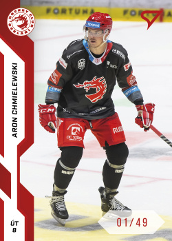 Aron Chmielewski Trinec Tipsport ELH 2022/23 SportZoo 1. serie Red /49 #13