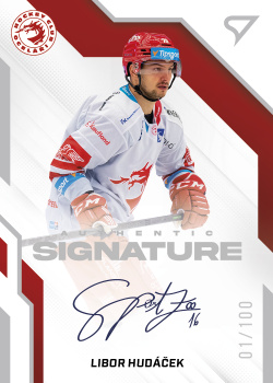 Libor Hudacek Trinec Tipsport ELH 2022/23 SportZoo 1. serie Authentic Signature Level 2 /100 #AS2-LH