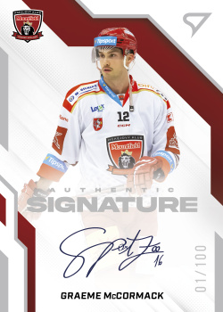 Graeme McCormack Hradec Kralove Tipsport ELH 2022/23 SportZoo 1. serie Authentic Signature Level 2 /100 #AS2-GM