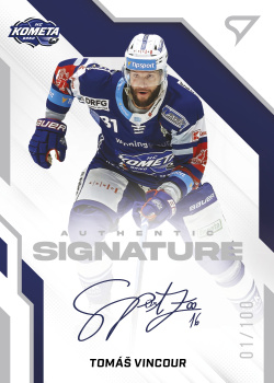 Tomas Vincour Kometa Brno Tipsport ELH 2022/23 SportZoo 1. serie Authentic Signature Level 2 /100 #AS2-TV