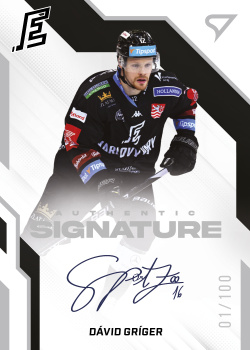 David Griger Karlovy Vary Tipsport ELH 2022/23 SportZoo 1. serie Authentic Signature Level 2 /100 #AS2-DG
