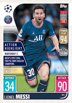 Lionel Messi Paris Saint-Germain 2021/22 Topps Match Attax ChL Extra Action Highlight #AH07