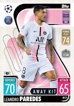 Leandro Paredes Paris Saint-Germain 2021/22 Topps Match Attax ChL Extra Away Kit #AK21