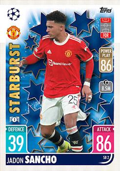 Jadon Sancho Manchester United 2021/22 Topps Match Attax ChL Extra Starburst #SB02