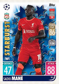 Sadio Mane Liverpool 2021/22 Topps Match Attax ChL Extra Starburst #SB03