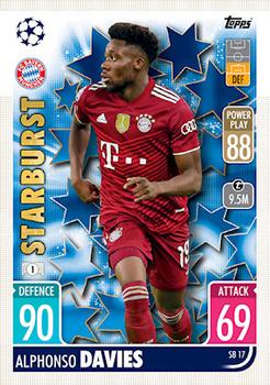 Alphonso Davies Bayern Munchen 2021/22 Topps Match Attax ChL Extra Starburst #SB17